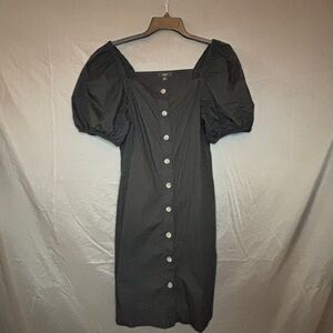 J. Crew Black Puff Sleeve Sheath Mini Dress
